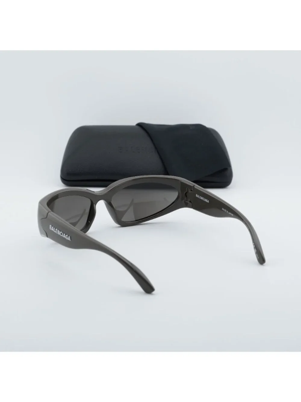 Balenciaga BB0157S 008 Geometric Sport Sunglasses - Grey / Grey